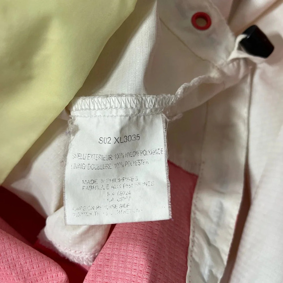Columbia Peach & White Full Zip Windbreaker Hooded Jacket Medium Women’s - Picture 15 of 16